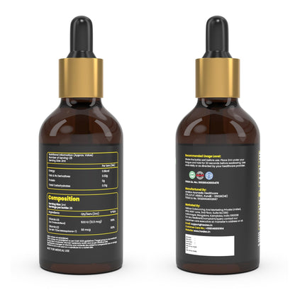 Healeo Vitamin D3 + K2 MK7 Fast-Acting Oral Drops | Supports Bone Health, Calcium Absorption & Immunity | Vitamin D Supplement for Men & Women - 50ml