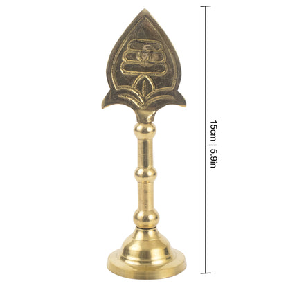 Spillbox Golden Brass Lord Muruga Vel God Idol with Round Base for Home- image 2