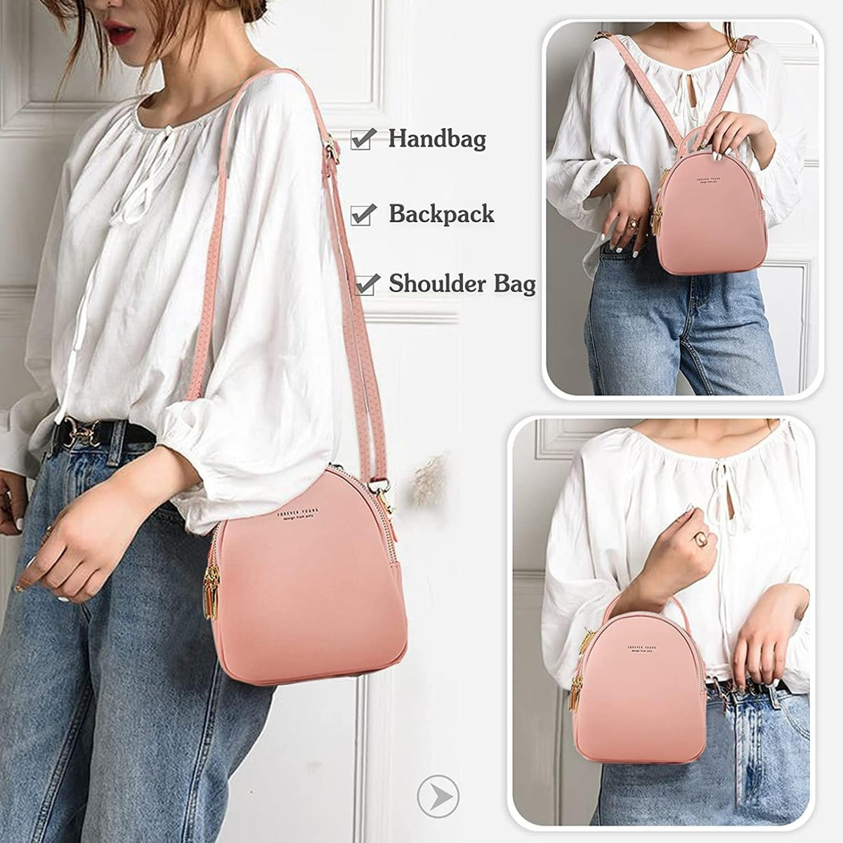 VISMIINTREND Luxury Stylish Small Leather Sling Shoulder Crossbody Bag for Women and Girls | Mobile Side Purse for Ladies | Wallet | Travel | Party | Birthday Gift, Wife, Sister (Pink)
