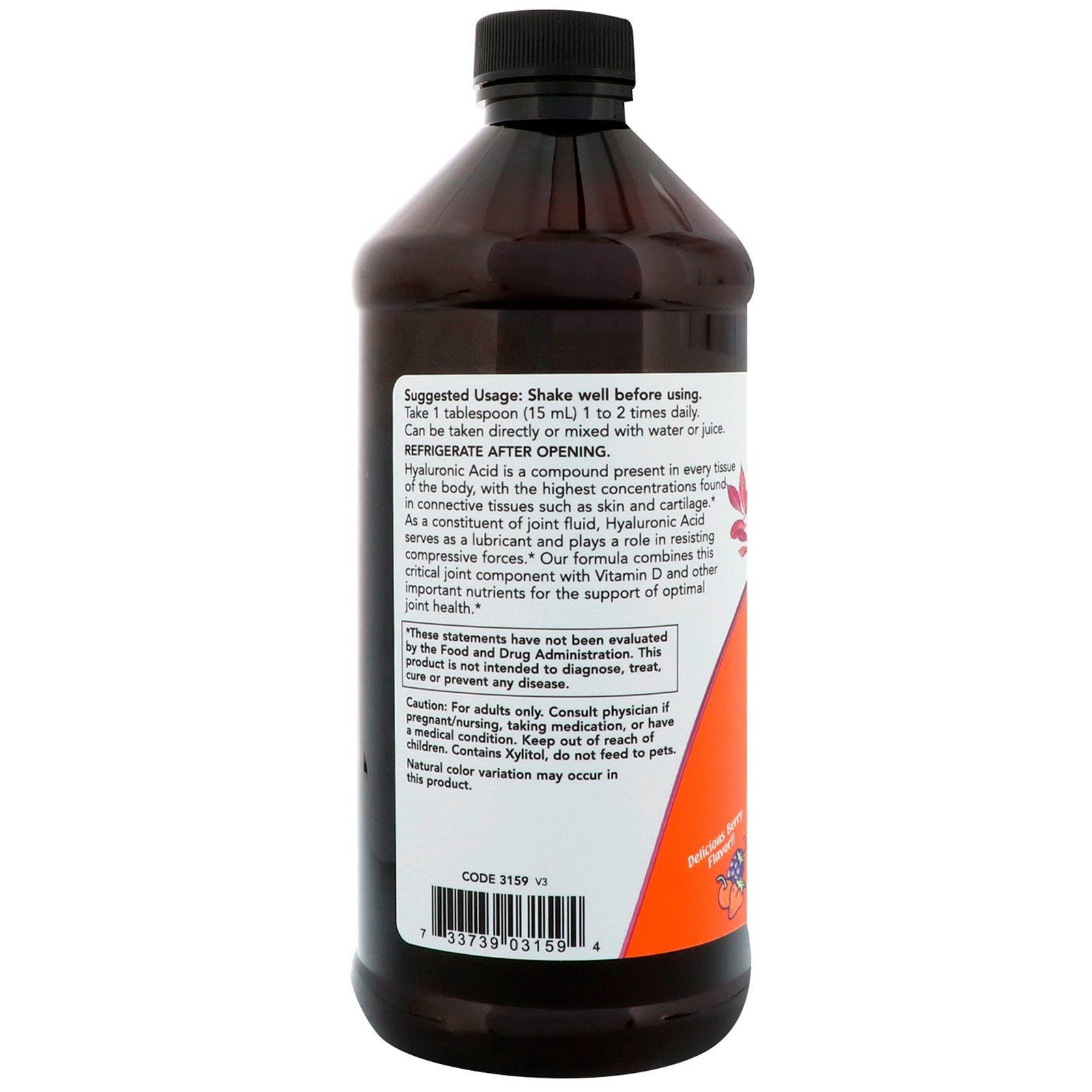 Liquid Hyaluronic Acid Joint Support Now Foods, 16 Oz- image 2