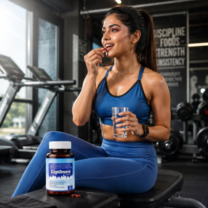 Lipiburn Fat Burner & Weight Management Tablets for Men & Women | Energy Booster & Metabolism Support | Gymnema, Garcinia Cambogia & Green Tea Extract | Supports Muscle Recovery | 60 Tablets