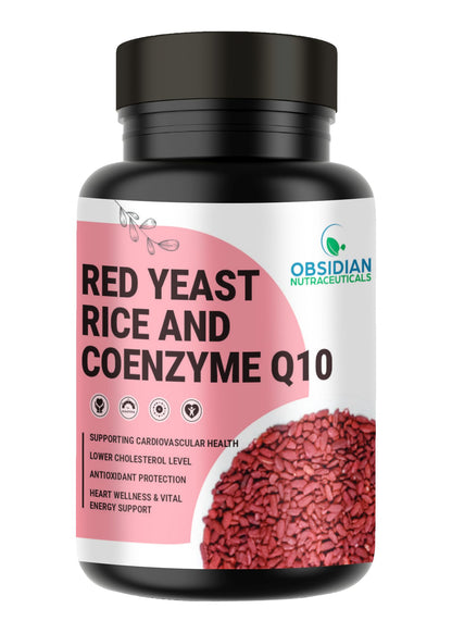 OBSIDIAN NUTRACEUTICALS | Red Yeast Rice 600 mg and Coenzyme Q10 100 mg, 60 Vegetarian Capsules | Heart & Lipid Support Formula |