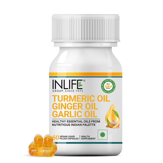 INLIFE Turmeric Oil Ginger Oil Garlic Oil Capsule, Faster Absorption than Extrac