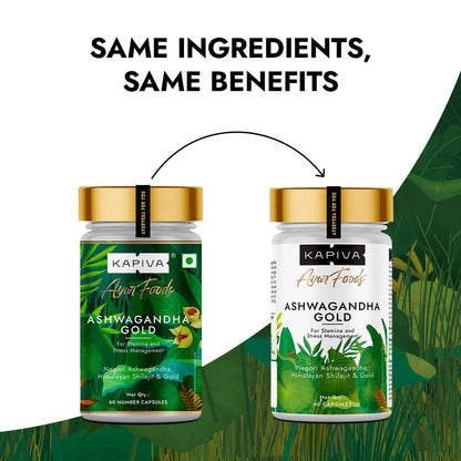 Kapiva Himalayan Shilajit + Ashwagandha Gold|Boost Stamina&De-Stress|Natural&Ayurvedic,Tablet