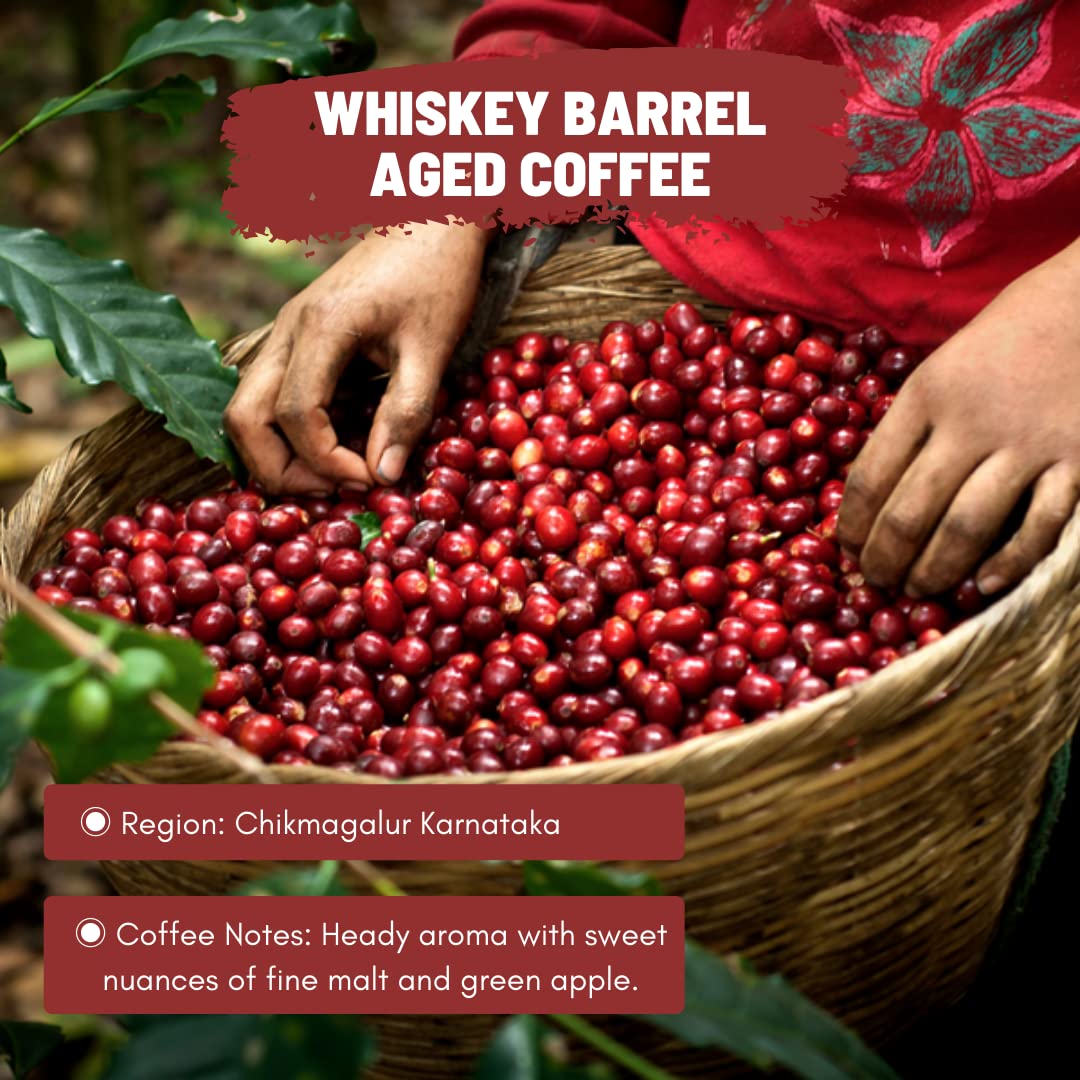 Toffee Coffee Roasters Single Malt Whiskey Barrel Aged-Whole Beans 250g | Medium Dark Roast | 100% Arabica | Specialty Coffee | Freshly Roasted | Notes: Fine Malt and Green Apple