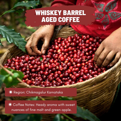 Toffee Coffee Roasters Single Malt Whiskey Barrel Aged-Whole Beans 250g | Medium Dark Roast | 100% Arabica | Specialty Coffee | Freshly Roasted | Notes: Fine Malt and Green Apple