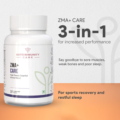 Autoimmunity care ZMA+ Care | Stronger Bones, Muscles, Heart Health, Brain, Sleep, Immune Support & Anxiety Relief Supplement for Men & Women | Zinc, Magnesium & Vitamin B6 l 60 Veg Capsules
