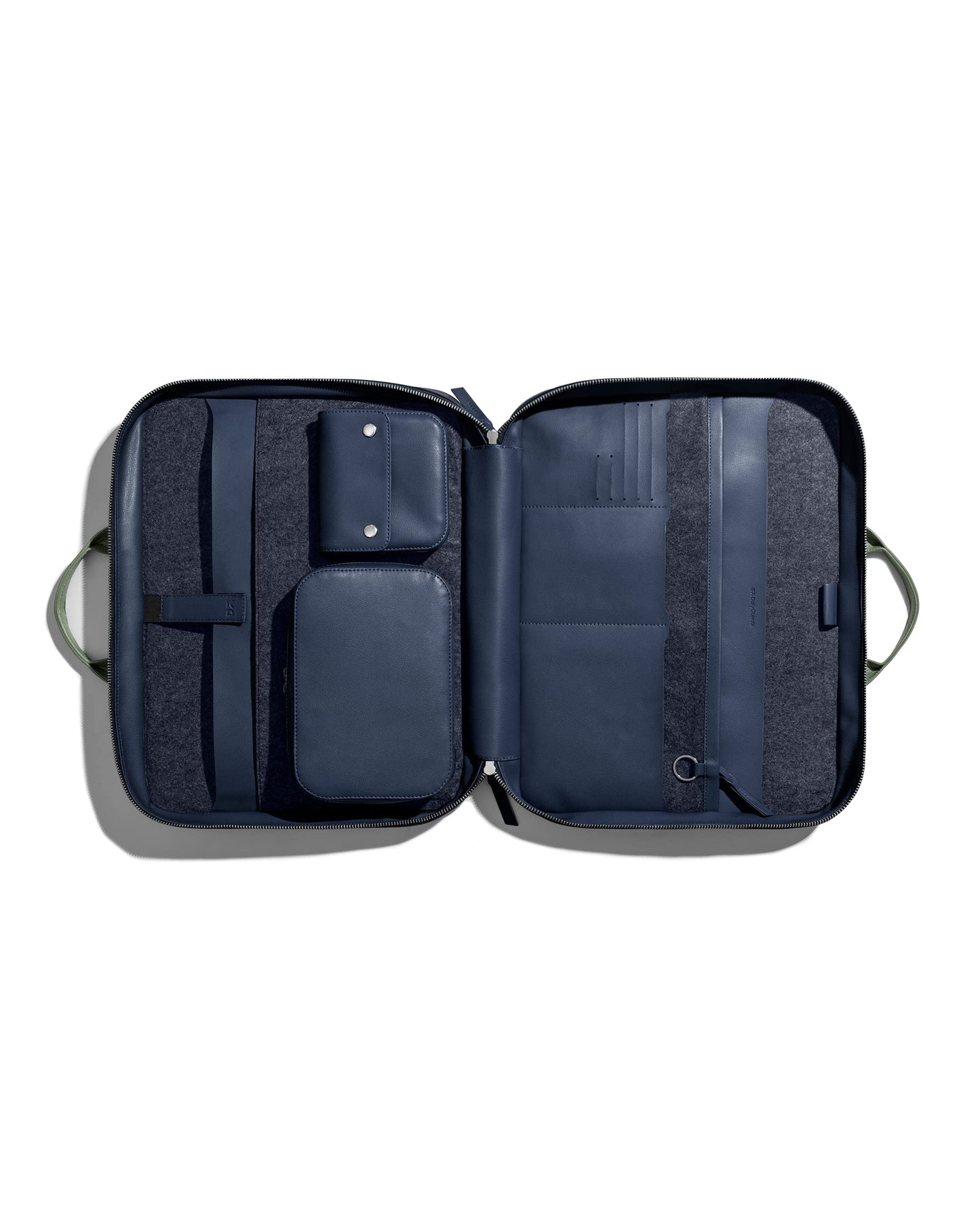 DailyObjects Unisex Blue Urban Classic Briefcase Vegan Leather Laptop Messenger Bag (13L) with Adjustable Straps | Zip Closure with Slip Pockets | Detachable Carry Pouch and A Large Storage|