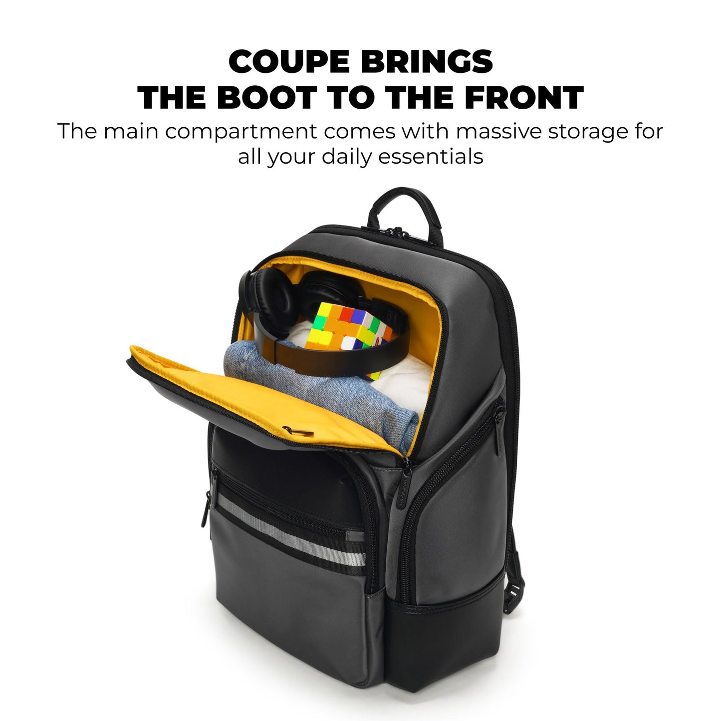 MOKOBARA The Coupe Backpack | Fits 16 Inch Laptop, 28L Capacity, Water Resistant Nylon, RFID Blocking Pocket | Professional & Travel Use, Ergonomic Design With Adjustable Straps (Grey Matter)
