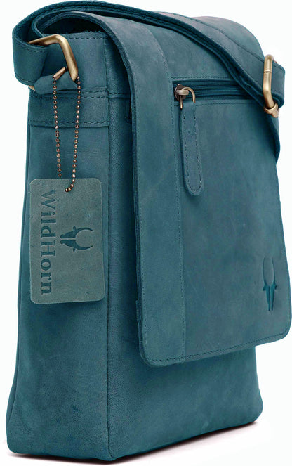 WildHorn Genuine Leather Side Bag for Men | Stylish, Spacious & Durable | Perfect for Daily Use & Travel | Adjustable Strap | 1-Year Warranty