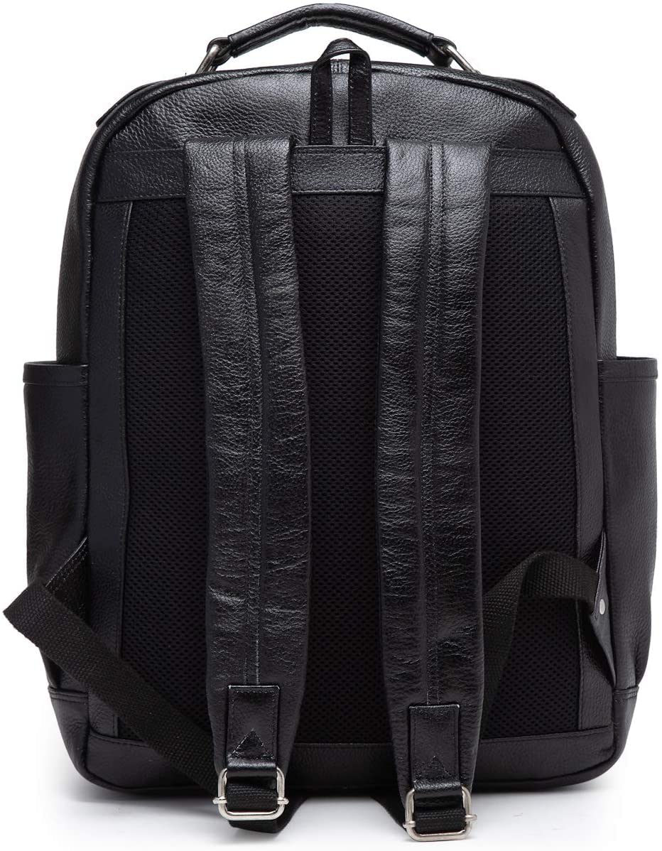 Teakwood Unisex Genuine Leather Black textured Backpack||Unisex Laptop Bag/Backpack