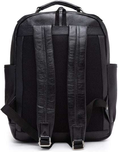Teakwood Unisex Genuine Leather Black textured Backpack||Unisex Laptop Bag/Backpack