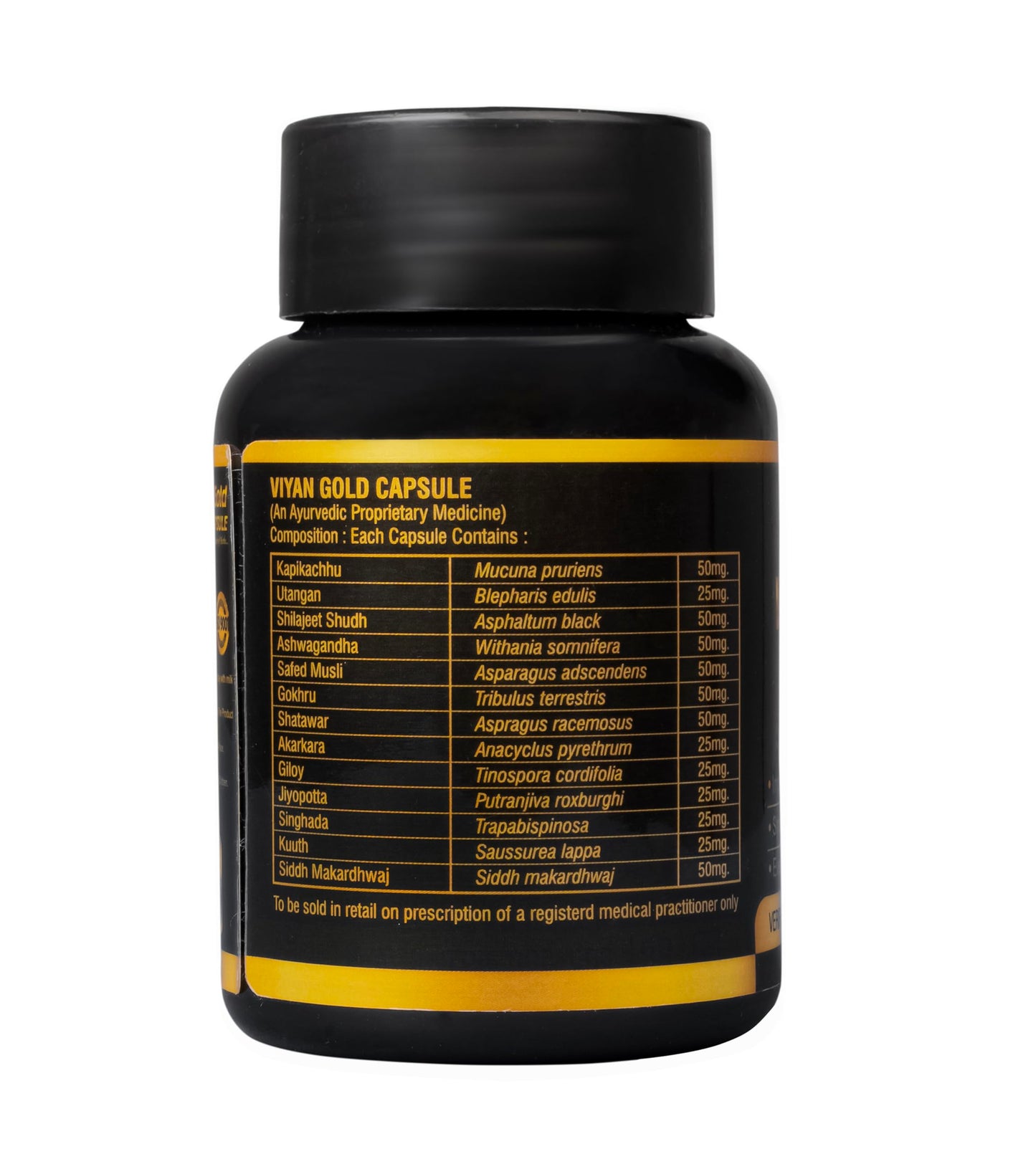 KAYNA HEALTHCARE Viyan Gold Capsule for Men | Ayurvedic Proprietary Medicine | Supports Vigour, Vitality & Strength | With Ashwagandha, Shilajit & Safed Musli | 60 Capsules