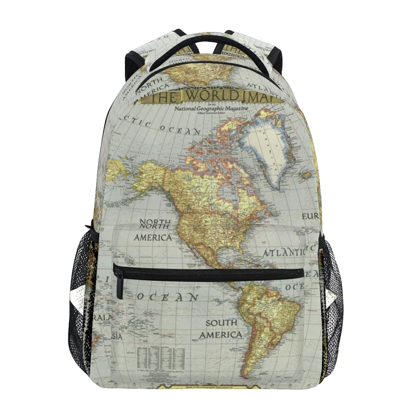 Nander Backpack Travel World Map Painting School Bookbags Shoulder Laptop Daypack College Bag for Womens Mens Boys Girls, World Map, 11.4x6.9x16in, Daypack Backpacks