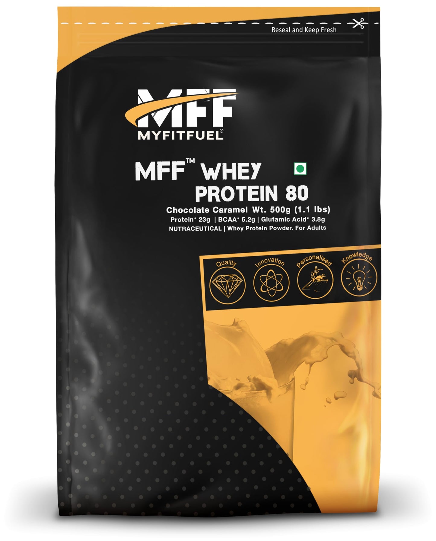 MyFitFuel MFF Whey Protein 80 | 500 gm, 15 Servings (Chocolate Caramel)- image 4