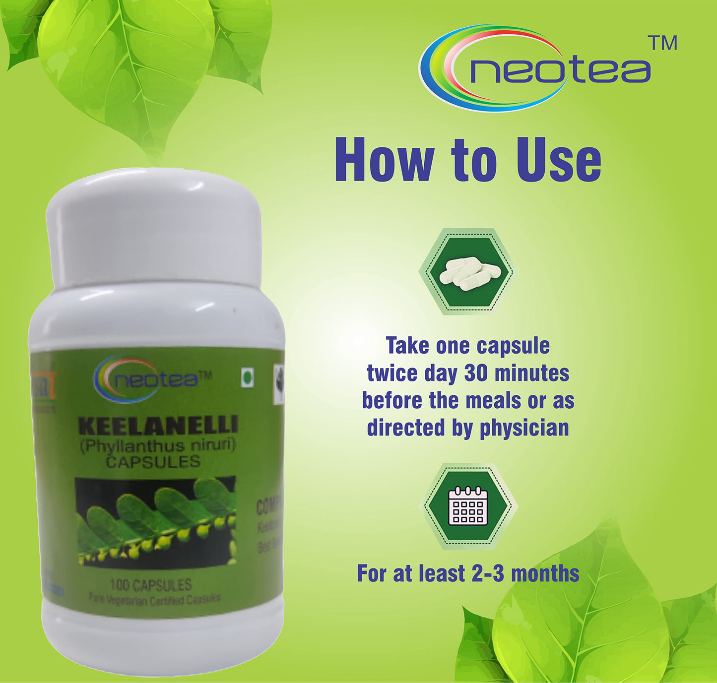 Neotea Keelanelli Capsules | Bhumi Amla | Chanca Piedra | Capsule Phyll- image 3