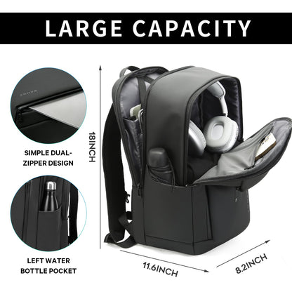 Red Lemon BANGE Venture 30L Laptop Backpack for Men & Women | Large Backpack with YKK Zippers | Water-Resistant, Durable Oxford & Nylon Fabric Fits 15.6" Laptops for Office & Travel (Black)