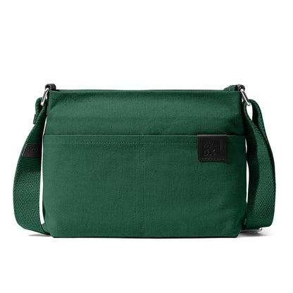 DailyObjects Unisex All Sunday Sling Crossbody Bag| Premium-Quality Solid Canvas Purse With Slip Pockets| Ergonomic Design| Handcrafted| Adjustable Shoulder Strap| Men & Women Essentials| Forest Green