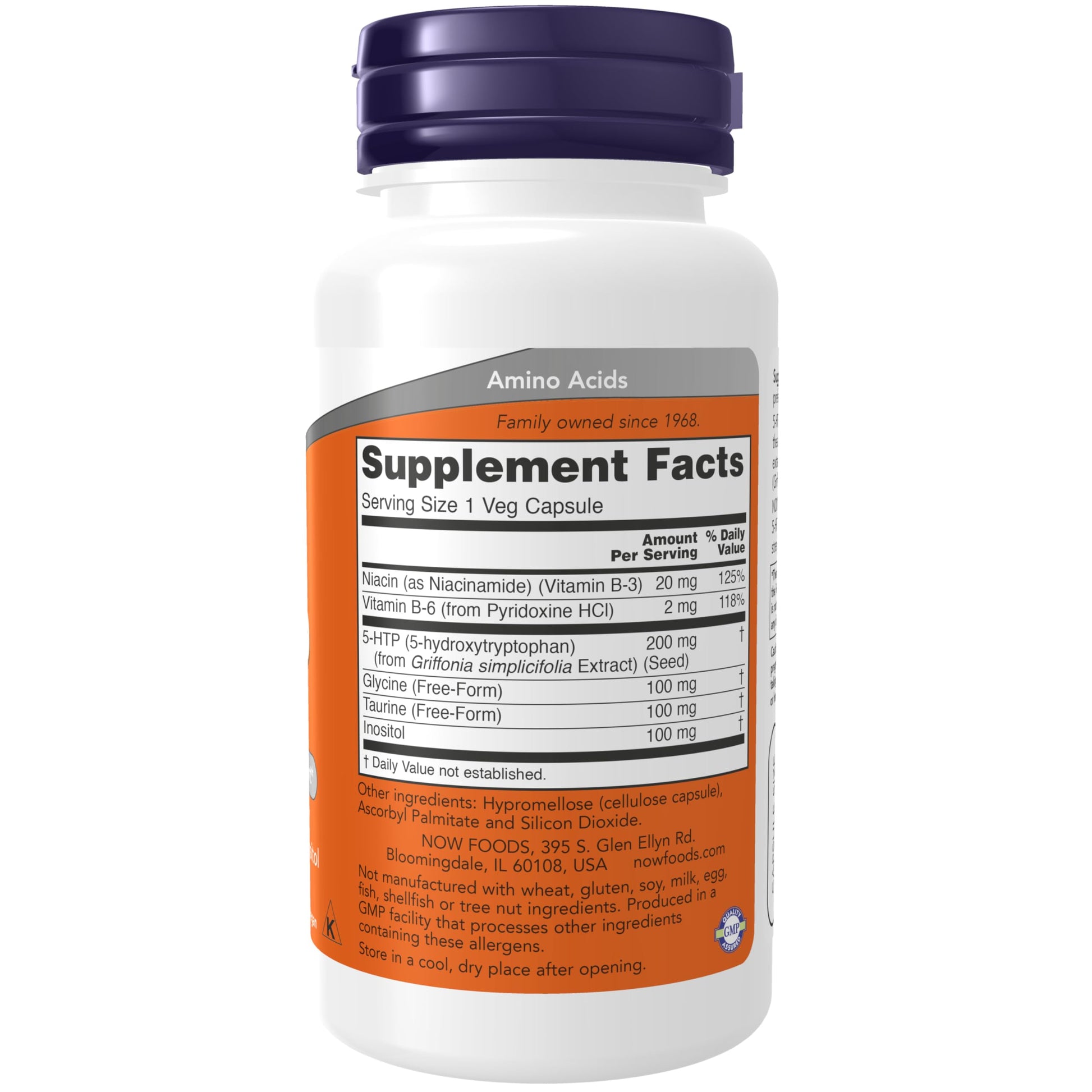 Now Foods 5-HTP Double Strength 200 mg 60 Veg Capsules- image 7