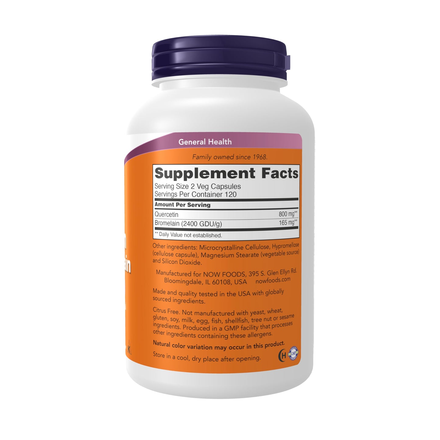 Now Foods Quercetin With Bromelain, 240 Veg Capsules- image 7