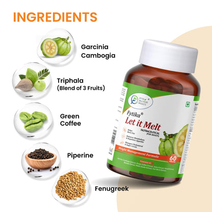 Fytika Let It Melt Fat Burner Tablets for Men and Women | Support Fat Burn, Metabolism Balance, Appetite Control & Energy Boost with Natural Extracts for Daily Wellness 60 Tablets