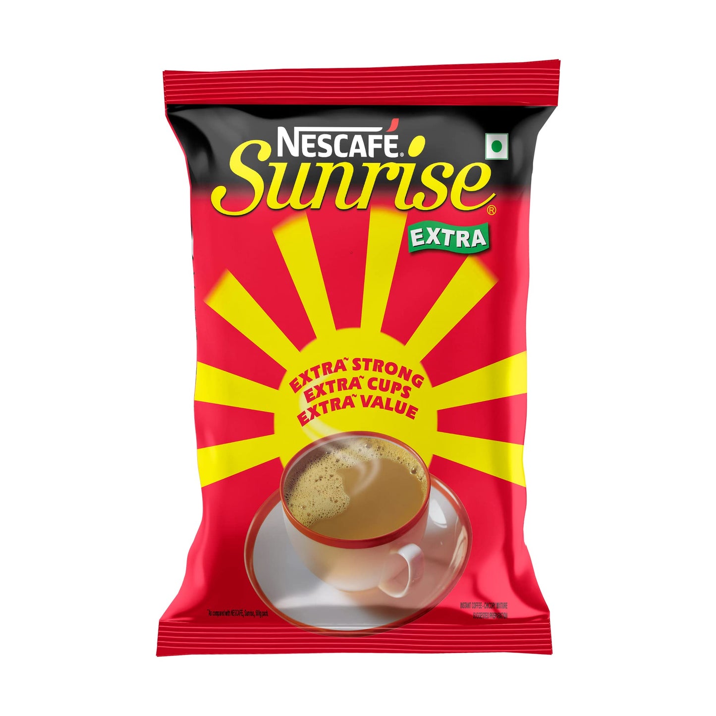 SUNRISE Extra Strong Instant Coffee Powder | Coffee-Chicory Mix | Rich Taste & Aroma for the perfect start to your day | 1kg Pouch