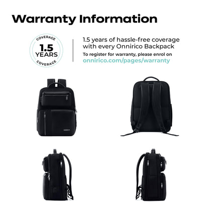 ONNIRICO 21.6L 3-in-1 Expandable Laptop Backpack, TSA Friendly Water Resistant Travel Rucksack with 2 Detachable Pouches, 180° Opening Professional Business Bag for Men & Women, Infinity Black