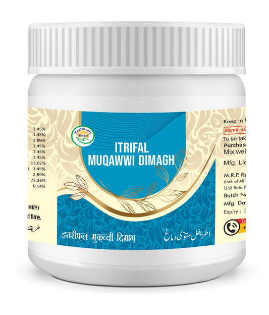 Sheeza Itrifal Muqawwi Dimagh Herbal Supplement,Strengthens Brain and Eyes, Relieves Headache (250GM) (Pack of 2)
