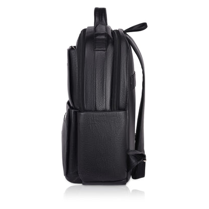 DORPER MONEY HILL Genuine Leather Backpack laptop Bag Stylish Durable Office Use Professional Bag for Men Women (ELITE BLACK, Leather)