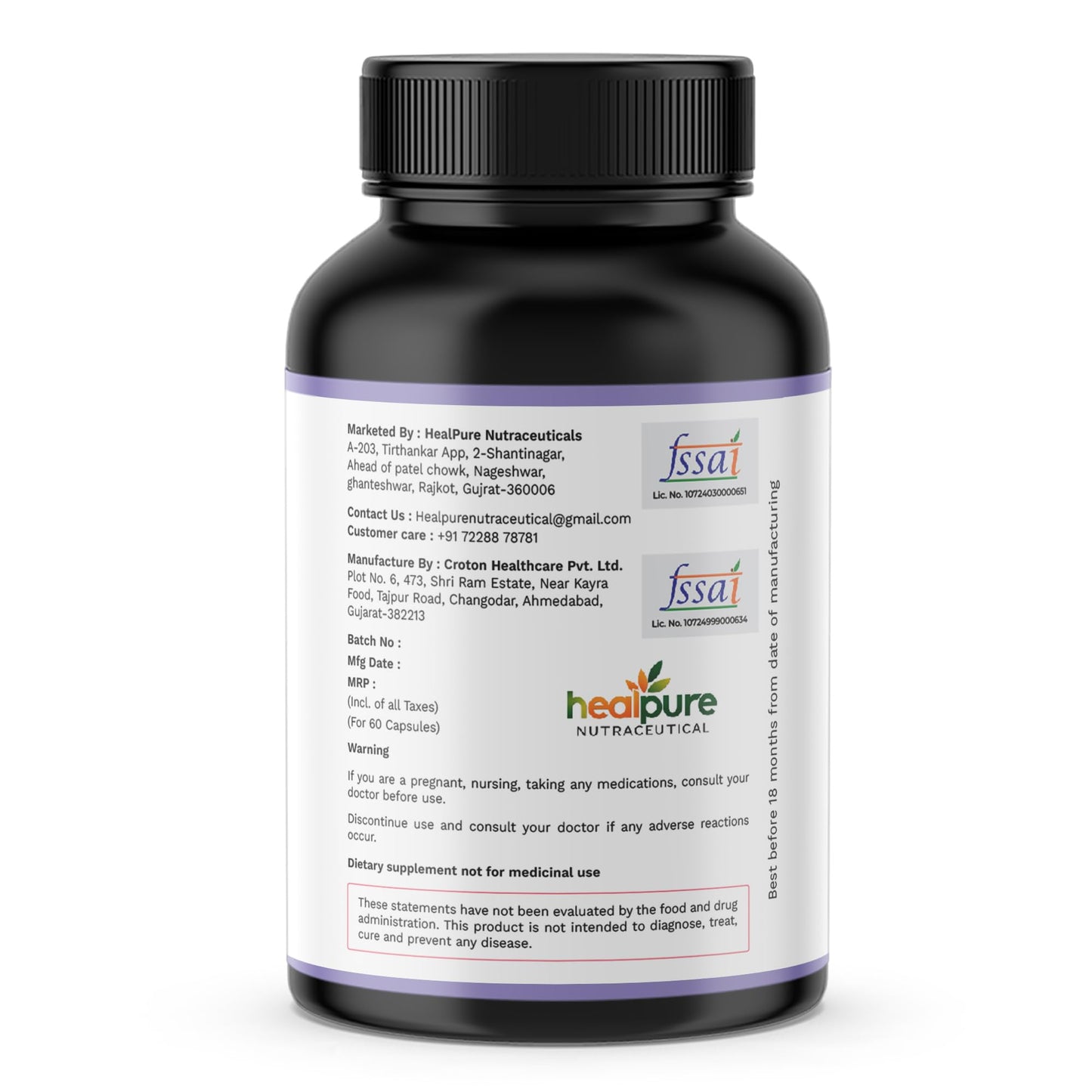 HEALPURE NUTRACEUTICAL Sleep well Support with Melatonin. Valerian root extract. Chamomile flower extract, L- Theonine and Magnesium Bisglycinate for Restful Sleep and Relaxation- (60 Capsules)