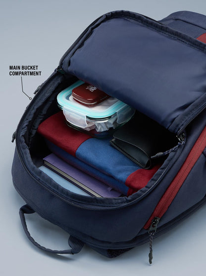 The Souled Store FCB Legacy Backpack – Official FC Barcelona Red & Blue 24L Laptop & College Bag, Travel Daypack for Men & Women