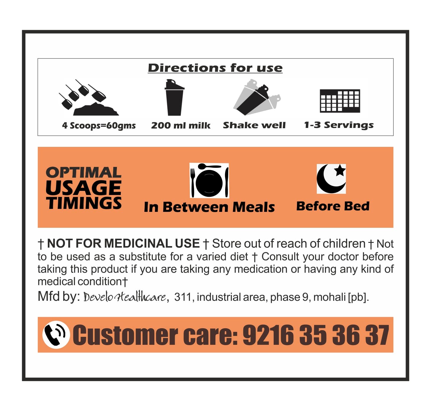 Develo Whey Protein Powder - 500 g (Kesar Badam)- image 5