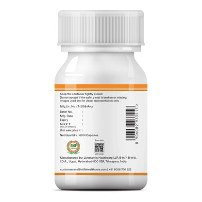 INLIFE Ashwagandha KSM-66 (500 mg) | 60 Capsules | Natural Formulation | Withania Somnifera Extract (Pack of 1, 60, count)