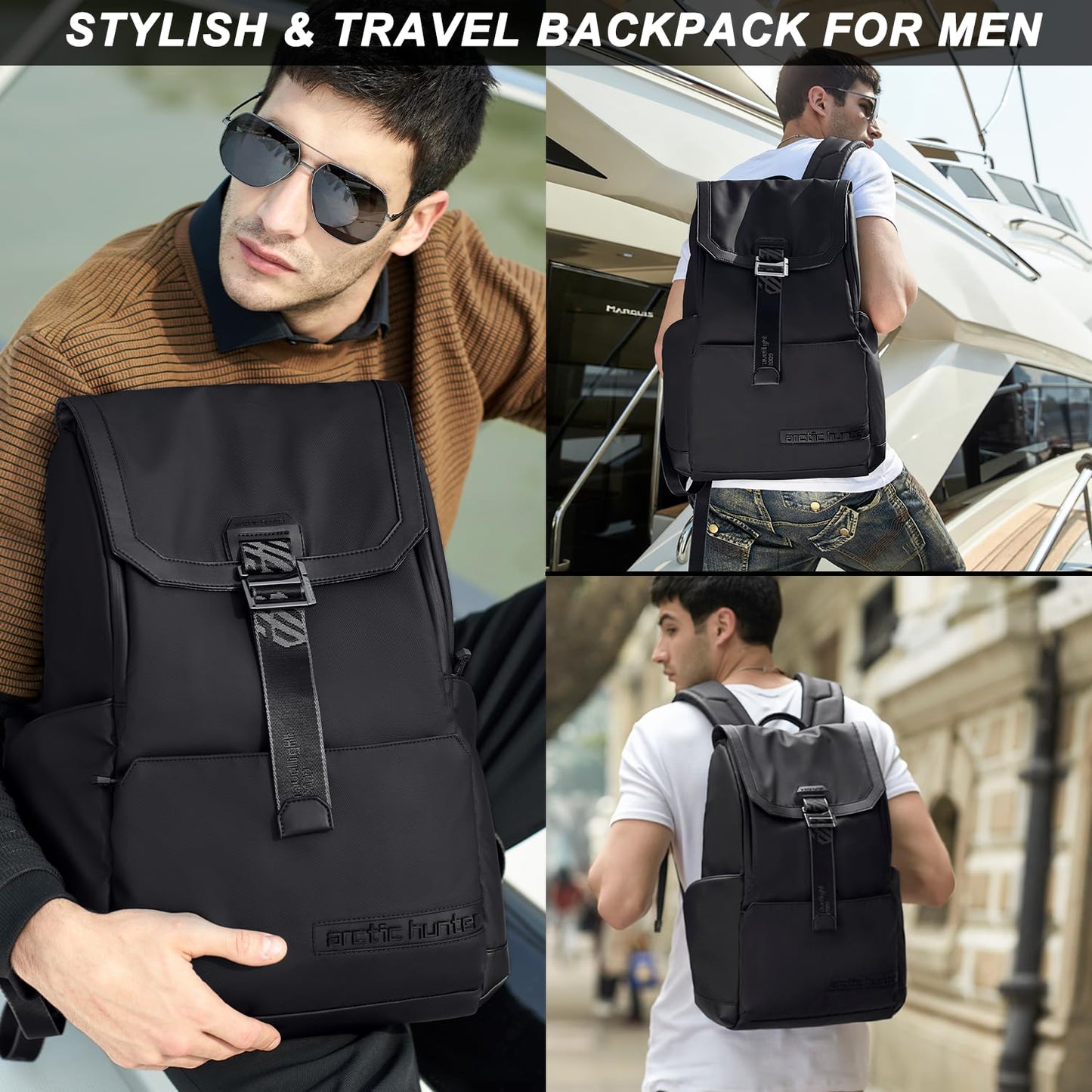 Arctic Hunter Laptop Backpack for Men Women Stylish College Backpack Anti-theft 15.6" Laptop Bag with USB Port Water-resistant Sleek for Daily School Office Commuting