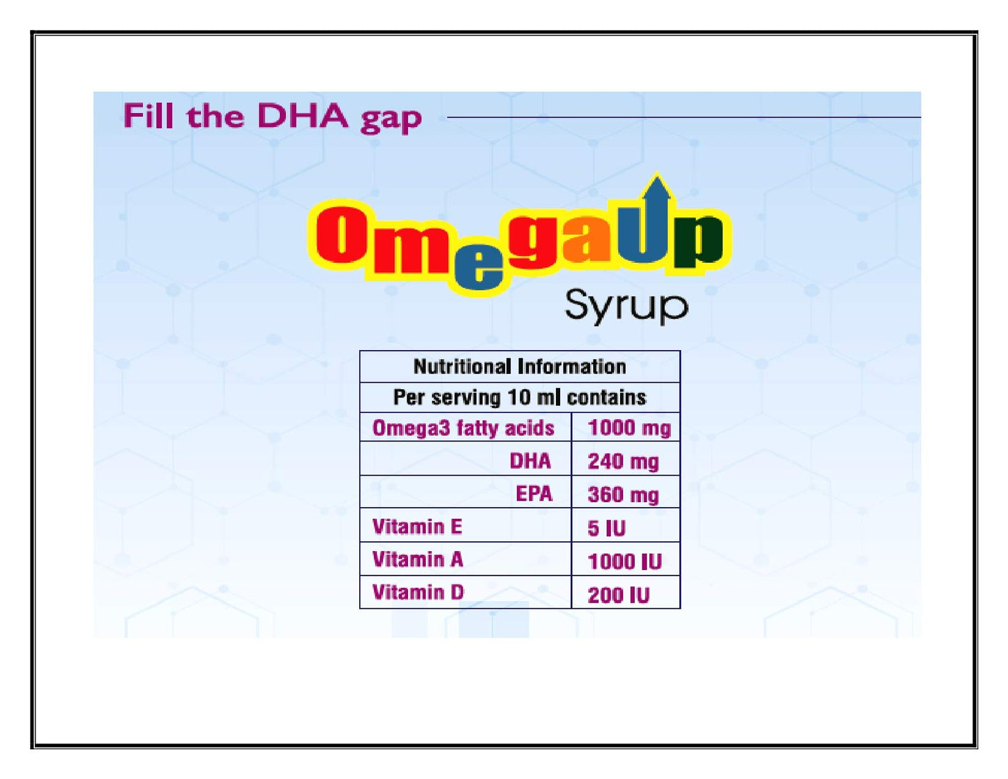 Omegaup Syrup 200ML Proindia Health Care for Brain Development Tonic (200 Ml)