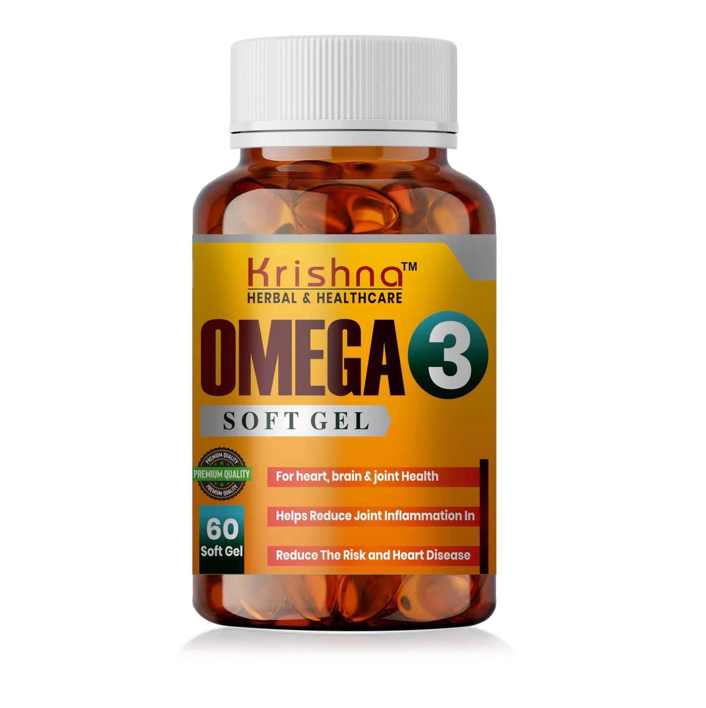 KRISHNA HERBAL & HEALTHCARE Omega3 60 Softgel Nutritional Supplement