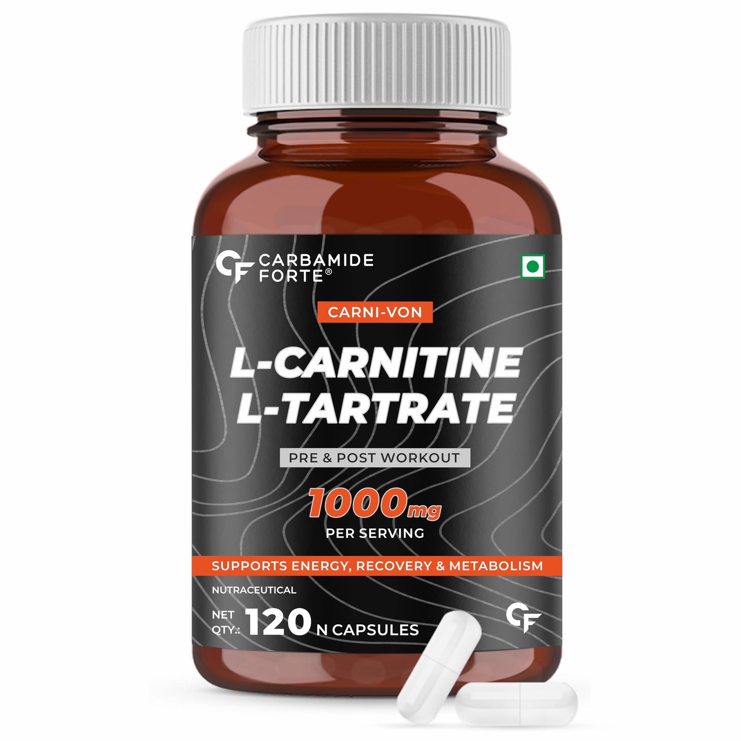 Carbamide Forte L Carnitine L Tartrate 1000mg Capsules for Men & Women | Pre Wor