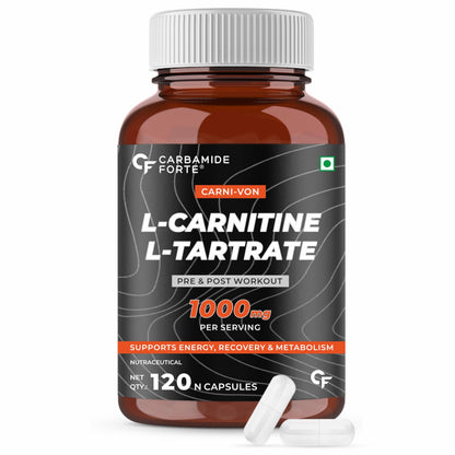 Carbamide Forte L Carnitine L Tartrate 1000mg Capsules for Men & Women | Pre Wor
