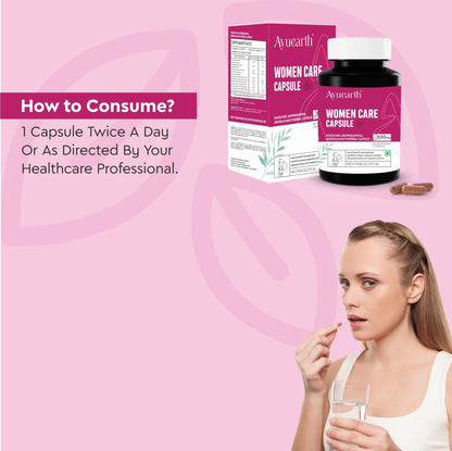 Ayuearth Women Care Capsule 500 mg | Women Wellness | Multiherbal Capsule | Support Female Immune System | Promotes Energy Levels | Restore Hormonal Balance | 60 Veg Capsules