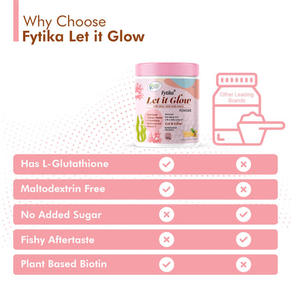 Fytika Let It Glow 200G Each (Pineapple, Pack of 3) Marine Collagen Supplement for Men & Women|L- Glutathione, Vitamin C, Sesbania Agati Extract|Promotes Healthy Skin, Hairs and Nails