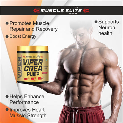 Muscle Elite Fitness Creatine Monohydrate, Strength, Reduce Fatigue, 100% Pure Creatine, Lean Muscle Building [33 Servings, Unflavoured]
