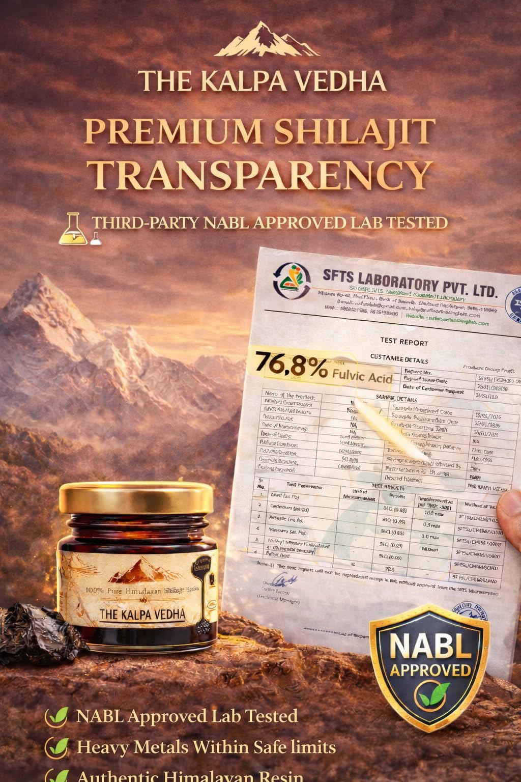 Kalpa Vedha Himalayan Shilajit Resin 20g | Pure & Original Shilajit | Fulvic Acid & 85+ Minerals | Energy, Strength & Vitality Support