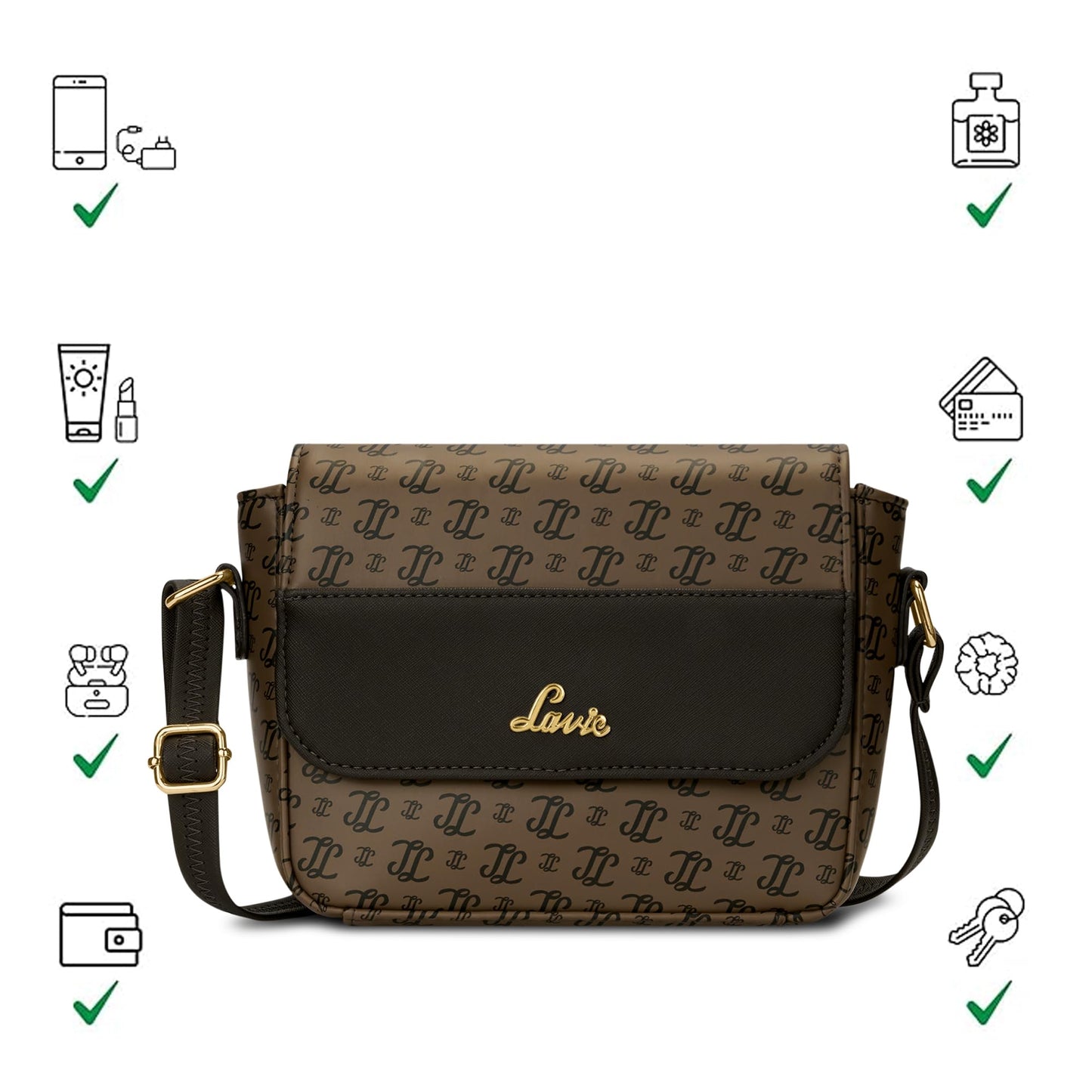 Lavie Woman's Broxa Flap Crossbody Sling Bag | Ladies Purse Handbag | Gift for Women