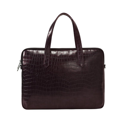Lino Perros Womens Croco Brown Laptop Bag