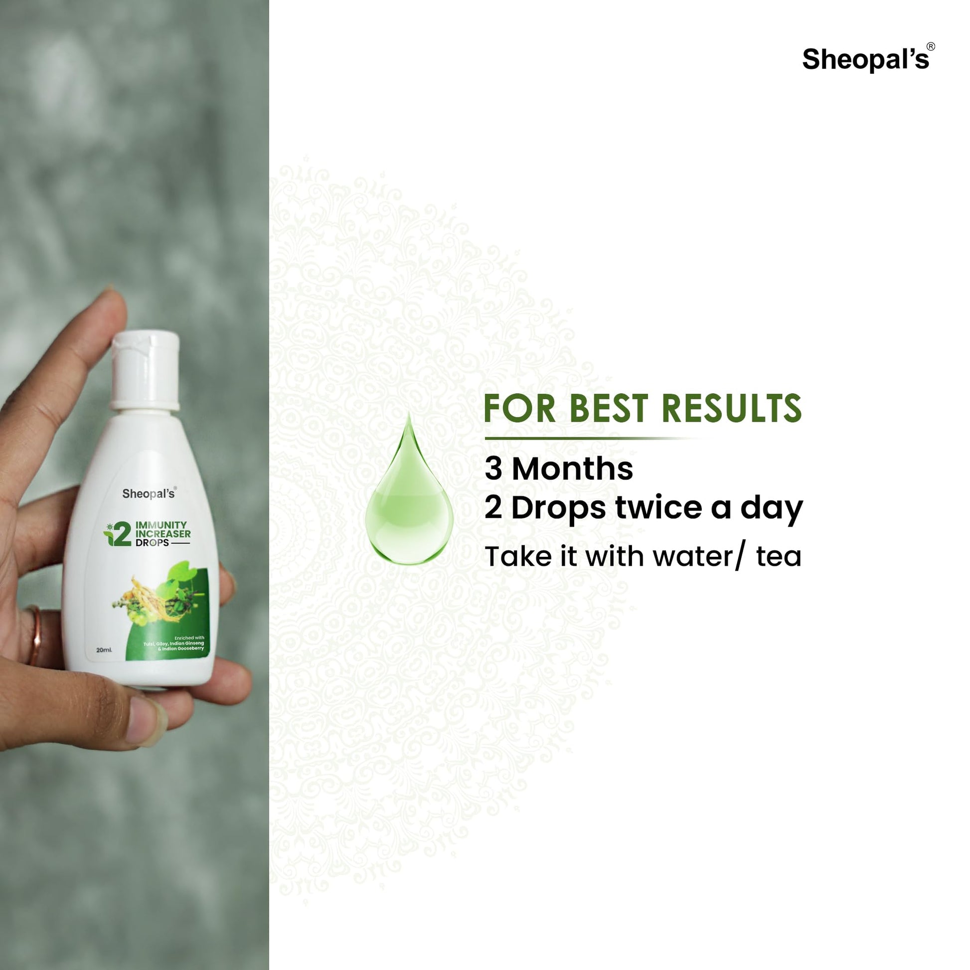 Sheopal’s I2 Immunity Booster Drops (20 ml) – Ayurvedic Blend of Tulsi,- image 5
