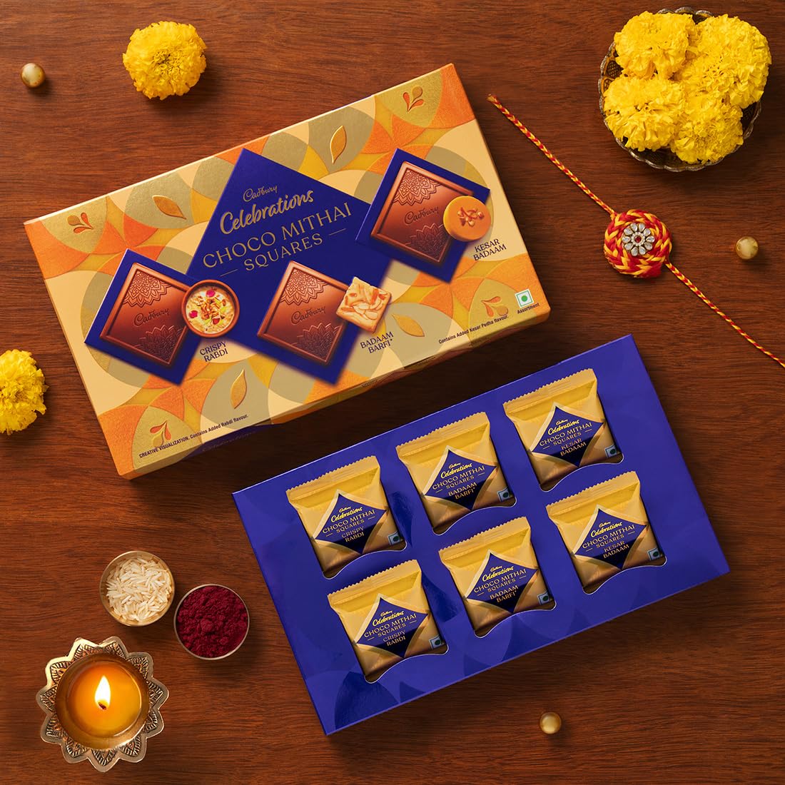 Cadbury Celebrations Chocomithai Squares Assorted Chocolate Gift Box, 108 g