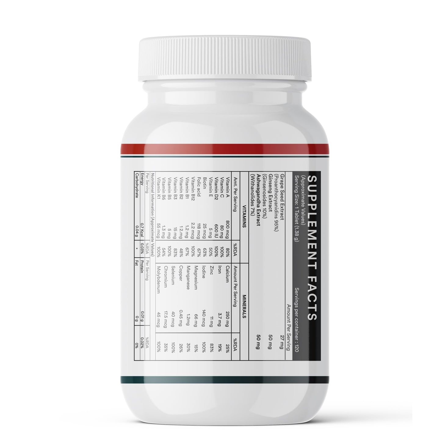 INLIFE Multivitamin Tablets for Men | Enriched with Zinc, Vitamin C, Vitamin D3, and Essential Minerals | 120 Tablets
