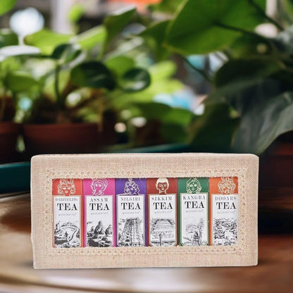 Golden Tips Finest Gift Box Loose Leaf Black Tea Darjeeling, Assam, Nilgiri, Sikkim, Kangra and Dooars, Gourmet Tea in Eco-Friendly Packaging, Gift for Festive Gifting, Birthdays, Valentine & Corporate Gift