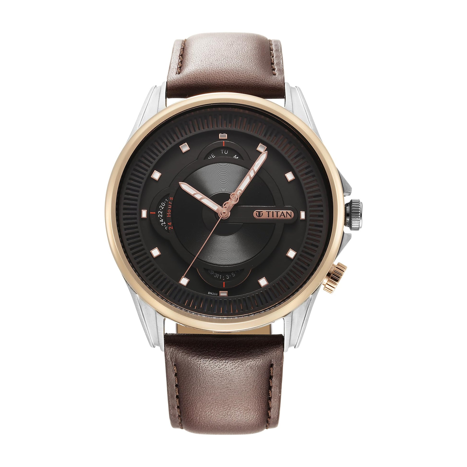 Titan Regalia Techno Beats Black Dial Analog with Day and Date Steel Strap Watch