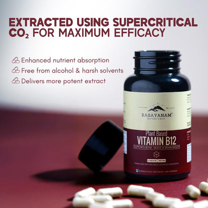 Rasayanam Curcumin + Plant-based Vitamin B12 Combo | 95% Curcuminoids, Piperine & Triple Turmeric Blend + Vegan B12 with 7 Superfoods | Supports Joint Mobility, Inflammation Balance, Energy, Focus & Nerve Health